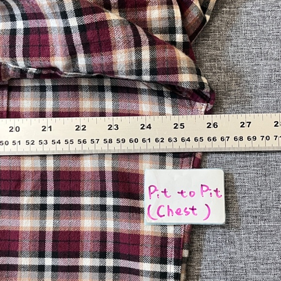 Barbour Tailored Fit Flannel Plaid Button Long Sleeve Shirt - Men's Size XL Red - Picture 8 of 11